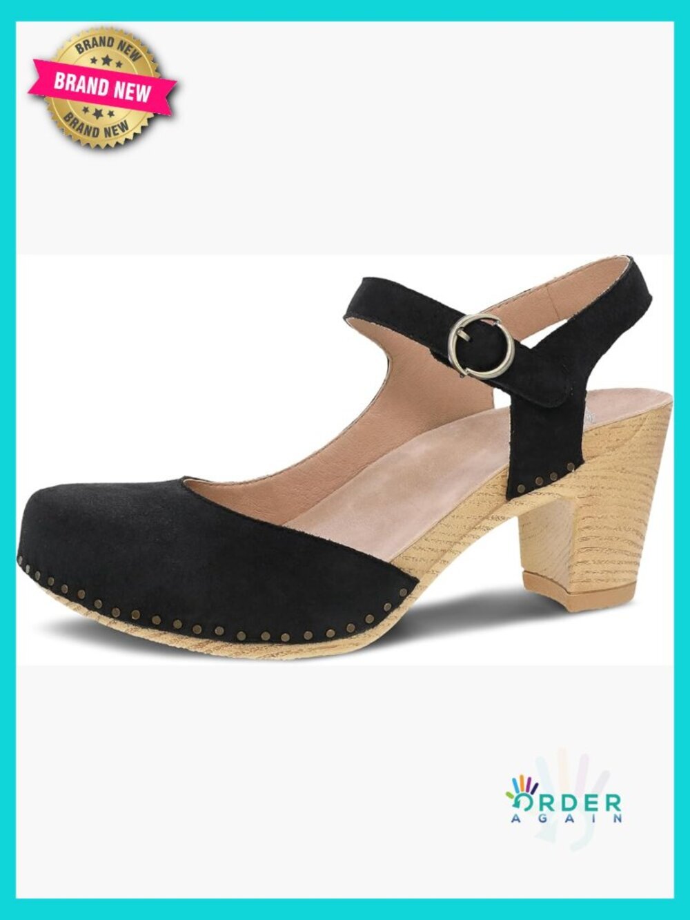 Closed-Toe Asymmetrical Sandal with Cushioned Contoured Footbed - Stain